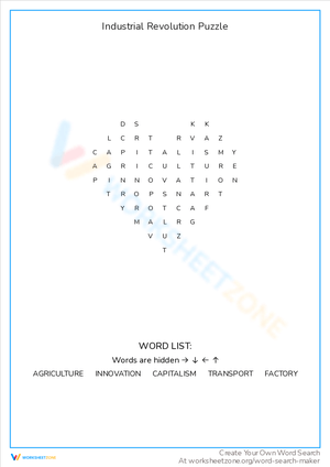 Industrial Revolution Puzzle Worksheet
