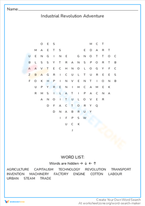 Industrial Revolution Adventure Activity