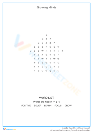 Growing Minds Worksheet