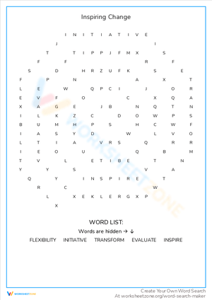 Inspiring Change Worksheet