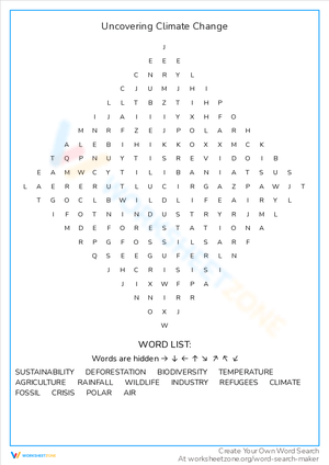 Uncovering Climate Change: Word Find