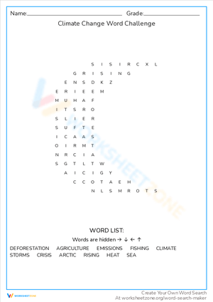 Climate Change: Word Challenge Activity