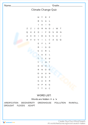 Explore Climate Change: Causes and Effects Worksheet