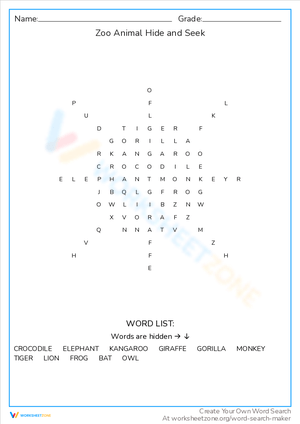 Zoo Animal Hide and Seek