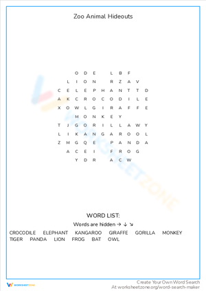 Discover Zoo Animal Hideouts