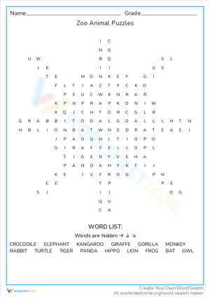 Solve Zoo Animal Puzzles