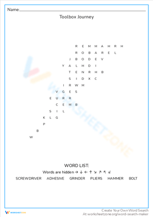 Toolbox Journey: A Word Search Adventure