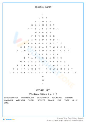 Toolbox Safari: A Word Search Expedition