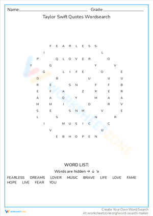 Taylor Swift Quotes Word Search: Find Wisdom