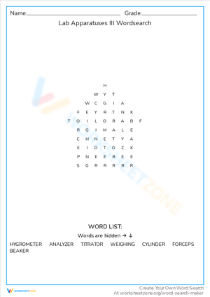 Discover Lab Apparatuses: A Word Search Challenge