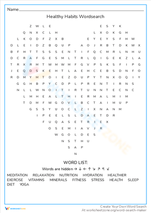 Healthy Habits Word Search: Learn to Live Well