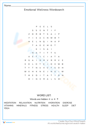 Emotional Wellness Word Search: Find Inner Peace