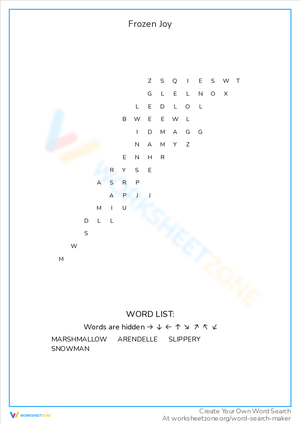 Frozen Joy Word Search: Winter Fun