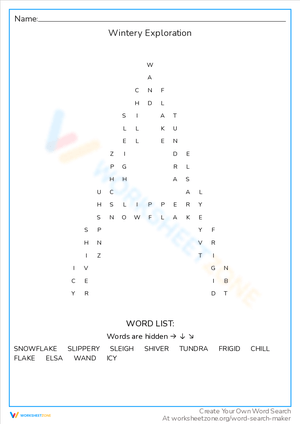 Wintery Exploration Word Search: Discover Winter
