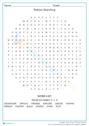 Roblox Searching: Word Puzzle Fun