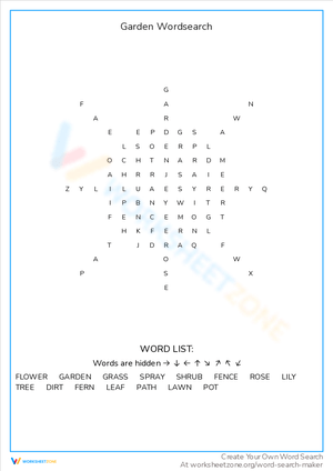 Explore the Garden: A Fun Word Search Puzzle