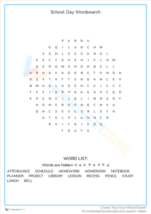 Navigate a School Day with This Engaging Word Search