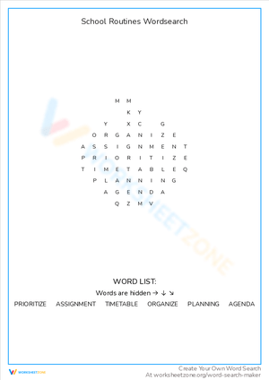 Master School Routines with This Word Search Puzzle