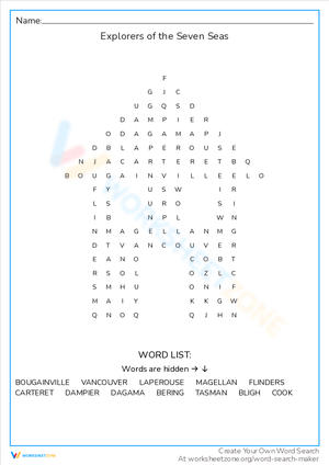 Sail the Seas with This Explorers Word Search