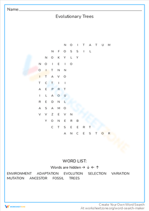 Learn about Evolutionary Trees with This Word Search
