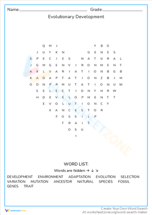 Find Concepts of Evolutionary Development