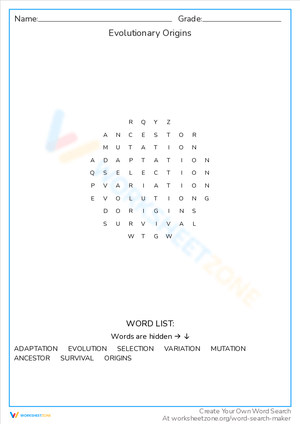 Delve into Evolutionary Origins with this Worksheet!