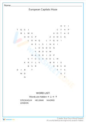 Find Your Way Through the European Capitals Maze