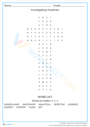 Investigating Mysteries: An Engaging Worksheet