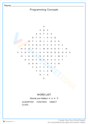 Exploring Programming Concepts: A Worksheet