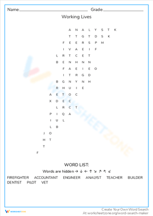 Exploring Working Lives: A Career Worksheet