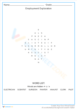 Employment Exploration: Career Worksheet