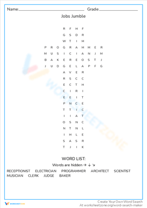 Jobs Jumble: Unscramble Careers and Roles