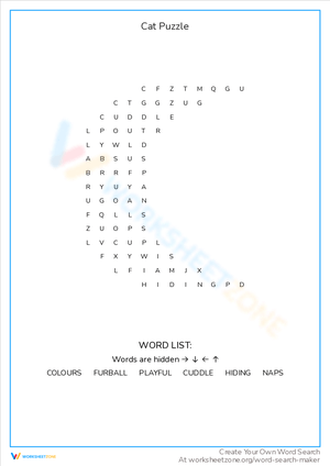 Cat Puzzle Worksheet