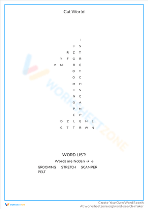 Cat World Worksheet