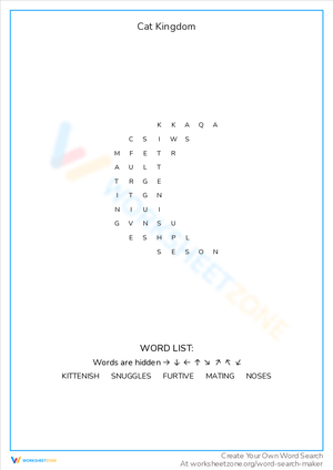Cat Kingdom Worksheet