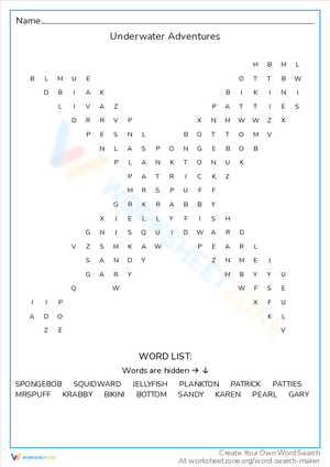 Explore Underwater Adventures Worksheet