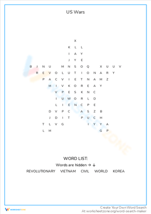 Understanding US Wars Worksheet
