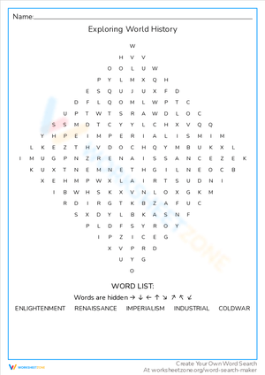 Exploring World History Worksheet
