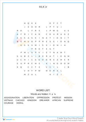 MLK Jr. Worksheet: Civil Rights