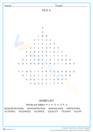 MLK Jr. Worksheet: Advocate