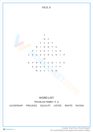 MLK Jr. Worksheet: Equal Rights