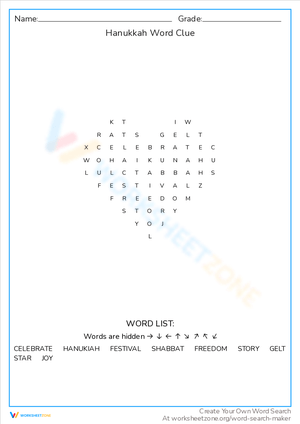 Hanukkah Word Clue Challenge