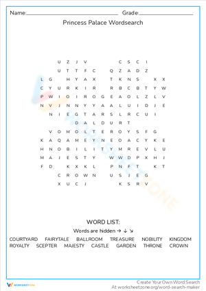 Princess Palace Word Search: A Royal Adventure