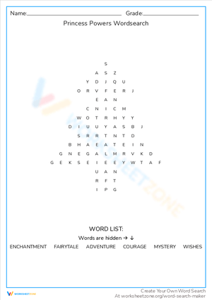 Princess Powers Word Search: Discover Magical Abilities