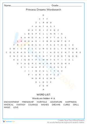 Princess Dreams Word Search: A Magical Quest