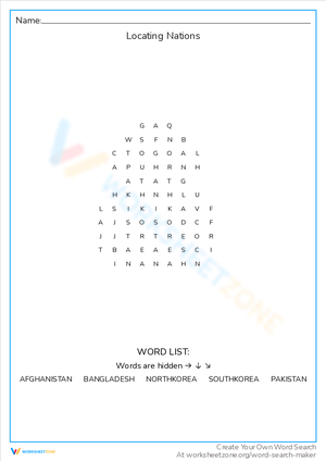 Locating Nations: A Geography Word Challenge