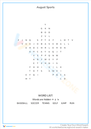 Discover August Sports with this Engaging Worksheet