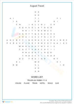 Plan Your August Travel with this Worksheet