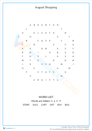 Plan Your August Shopping with This Worksheet