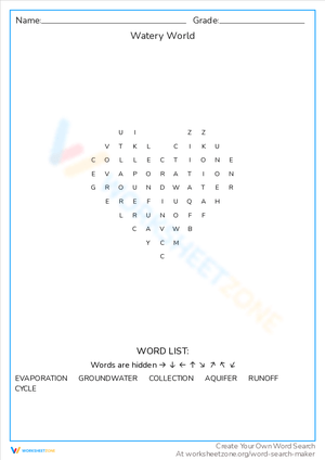 Explore the Watery World with This Worksheet